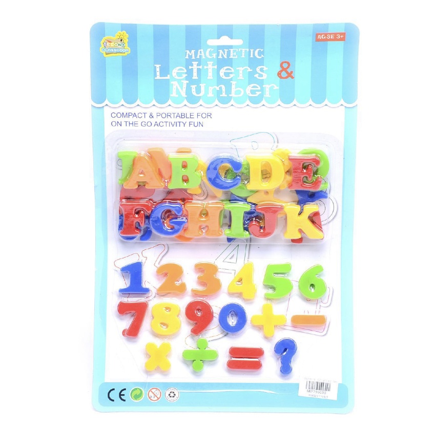 Set litere si cifre magnetice colorate, 42 piese - 4 | YEO