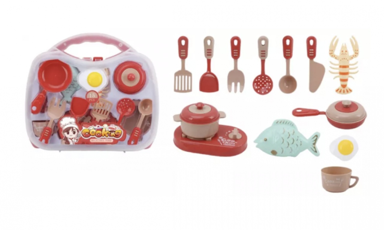 Set ustensile de gătit pentru copii - 15 piese, roz - 2 | YEO