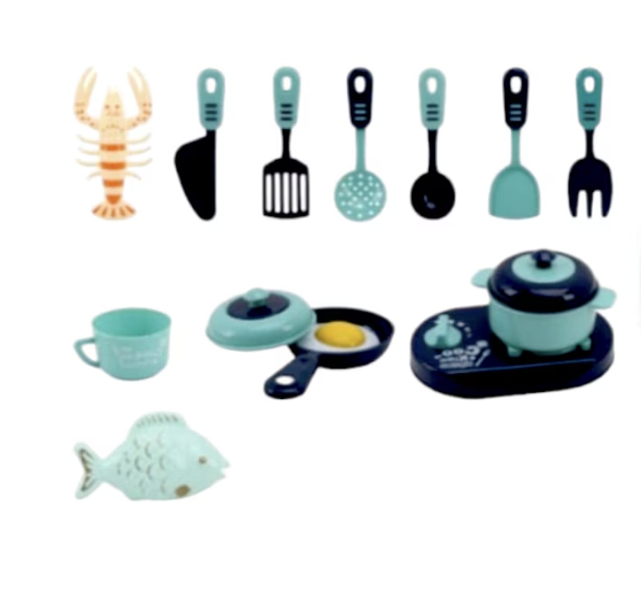 Set ustensile de gătit pentru copii - 15 piese, verde - 2 | YEO