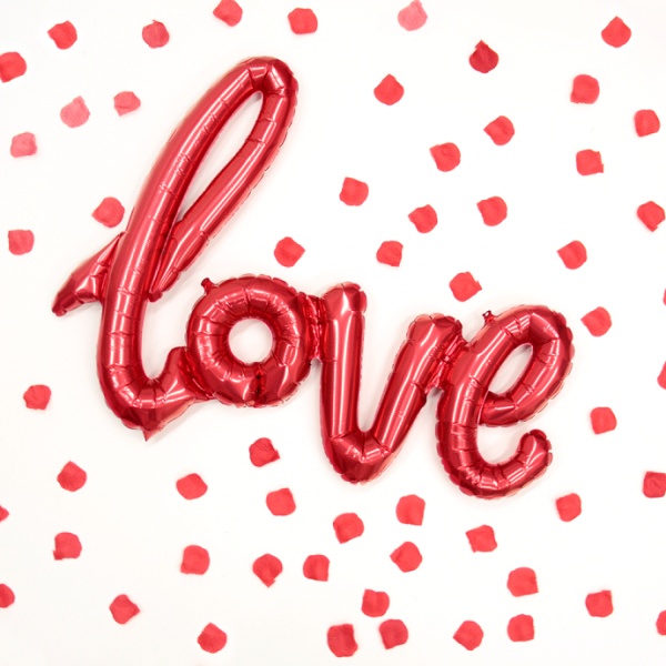 Balon din folie pentru petrecere LOVE rosu, 40 cm - 2 | YEO