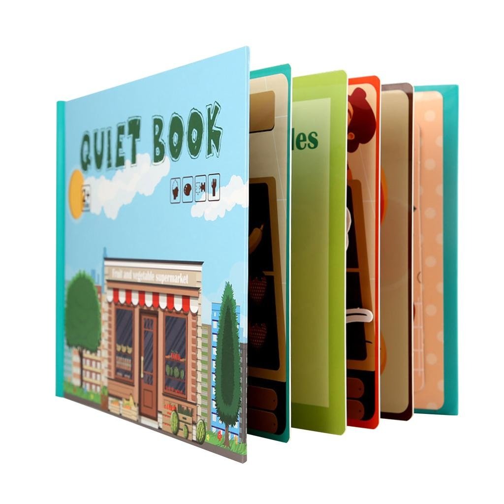 Carte cu activitati educative, Quiet Book Aprozarul de legume si fructe - 3 | YEO