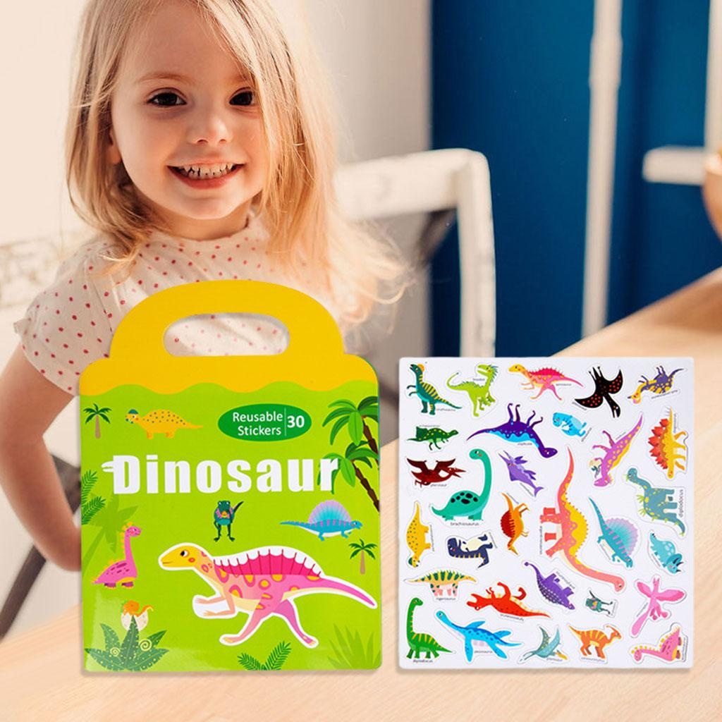Carte magnetica cu 30 stickere reutilizabile, Dinozaurii si lumea Jurasikului - 2 | YEO