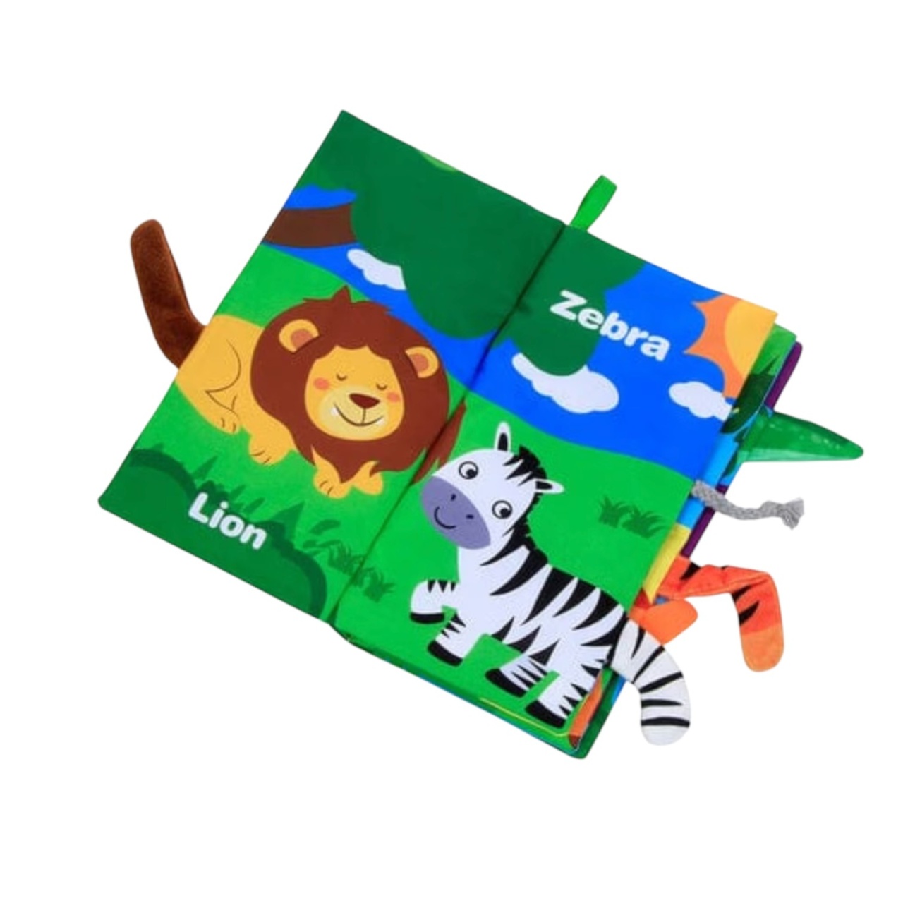 Carte textila senzoriala bebe, Animalele din Jungla - 1 | YEO