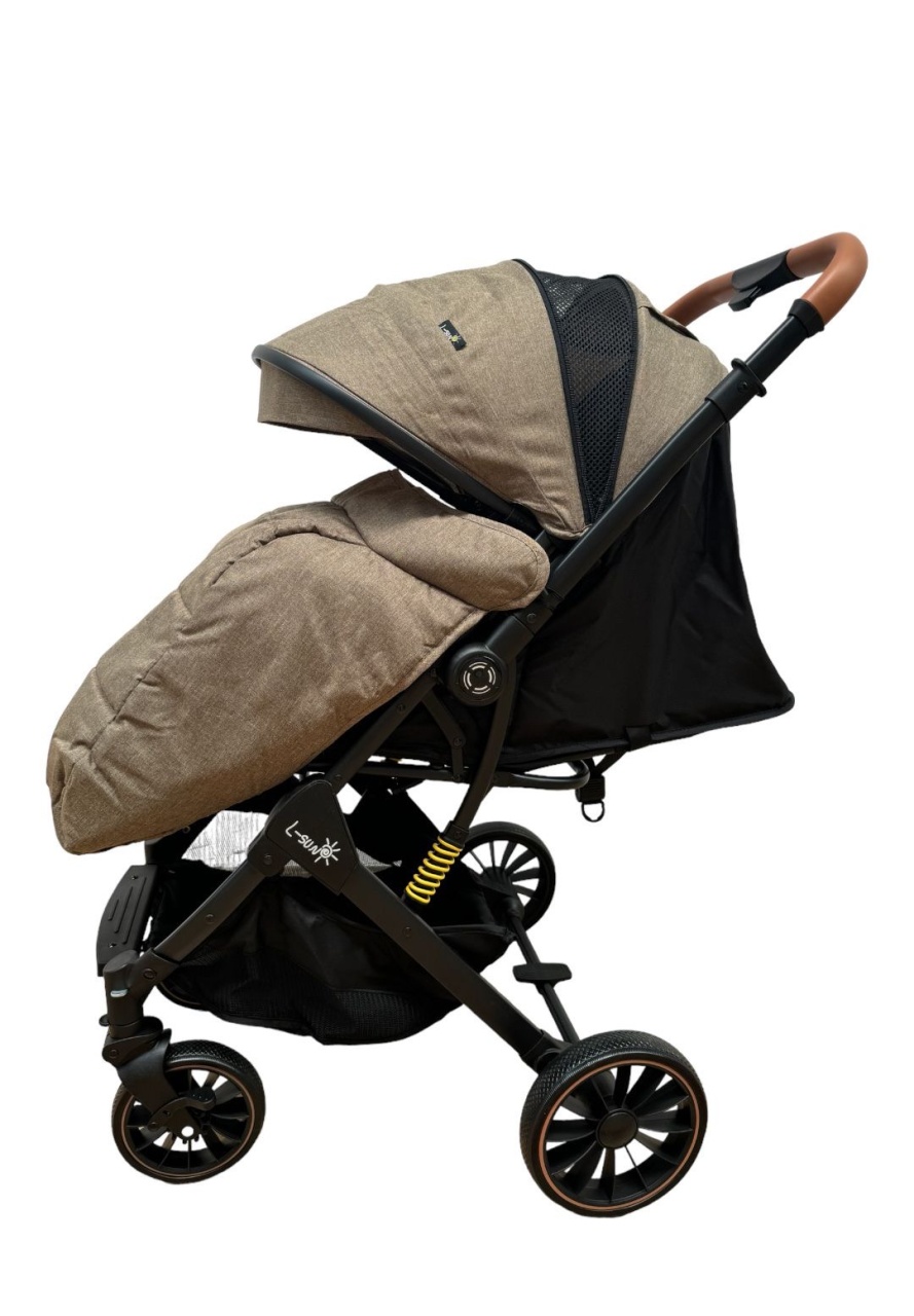 Carucior sport, cu maner reversibil, suspensii pe cadru, pliabil si troler, C1 Crem - 3 | YEO