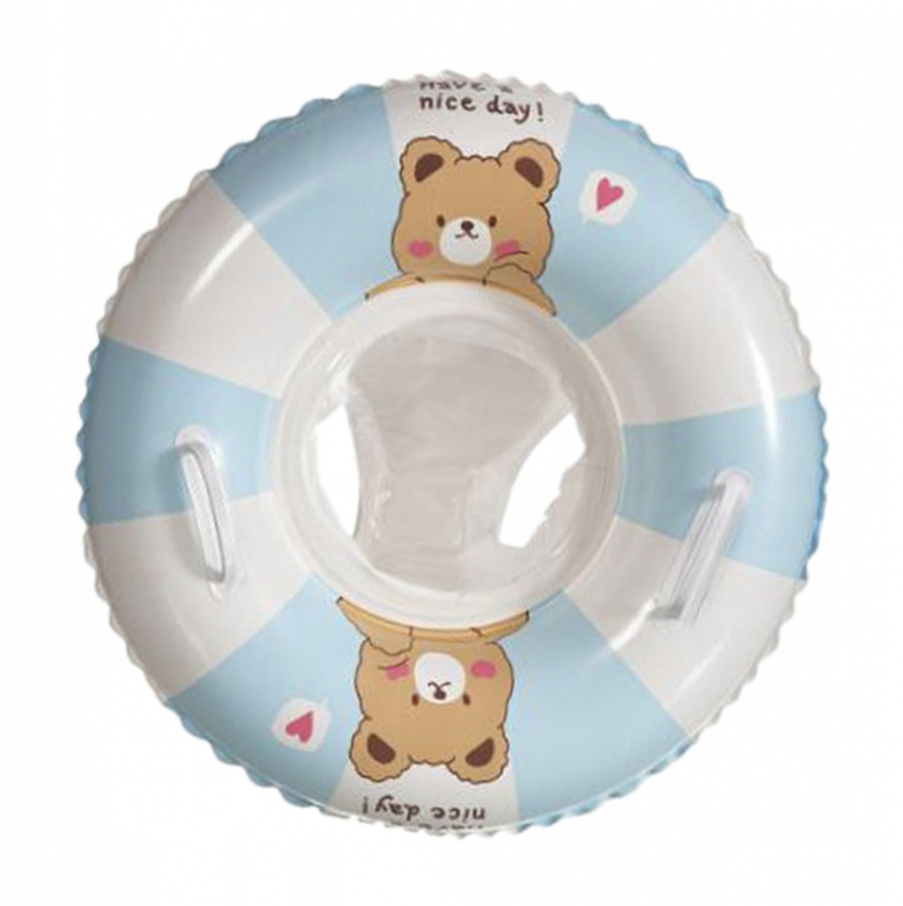 Colac Gonflabil pentru Copii cu Scaunel Interior – Summer, Model Bleu cu Alb - 3 | YEO