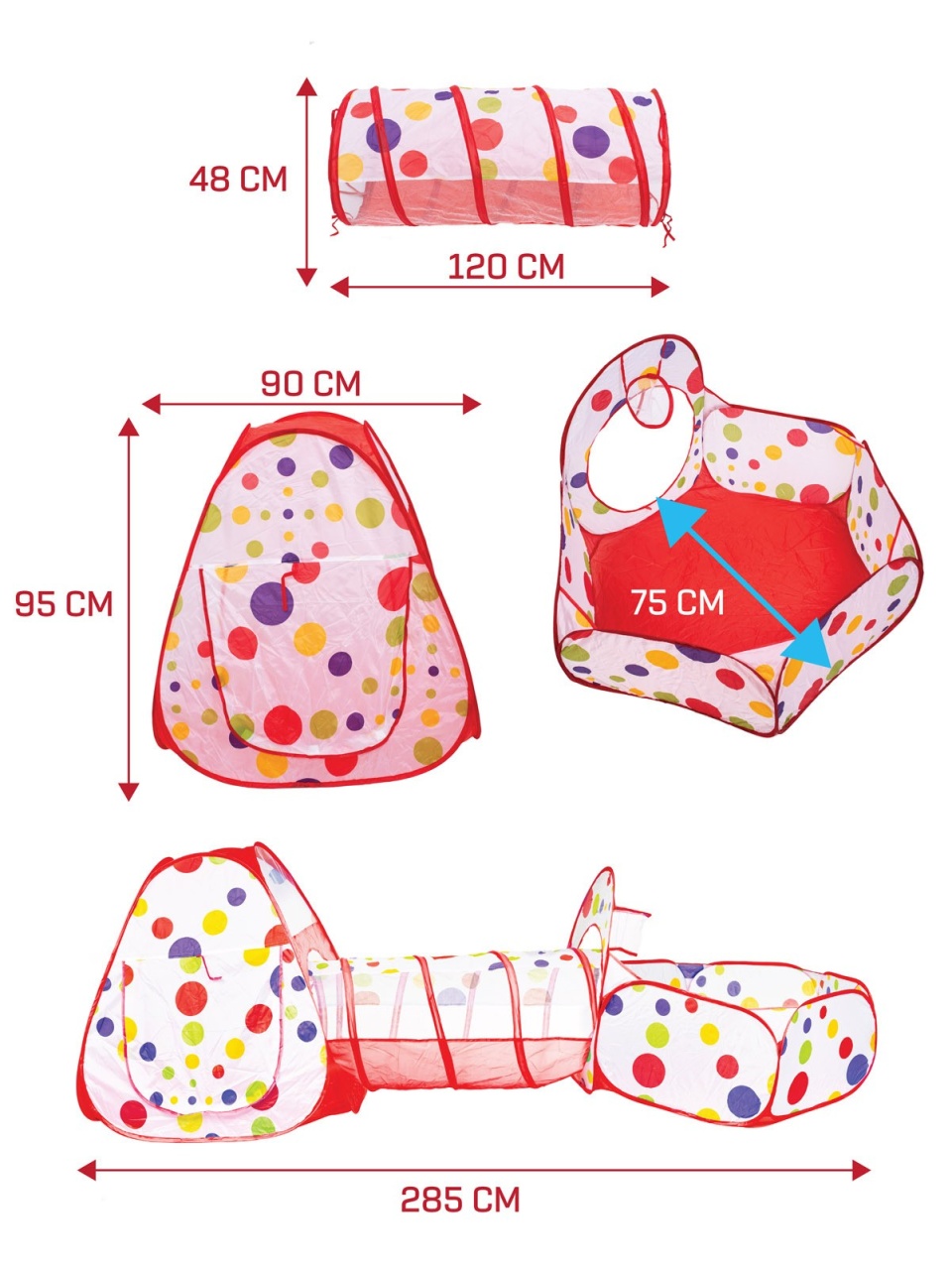 Cort de joaca 5 in 1 cu tunel - 5 | YEO