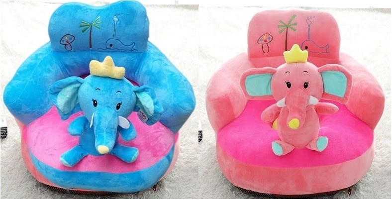 Fotoliu maxi bebe din plus cu spatar - Regele Elefant Bleu - 2 | YEO