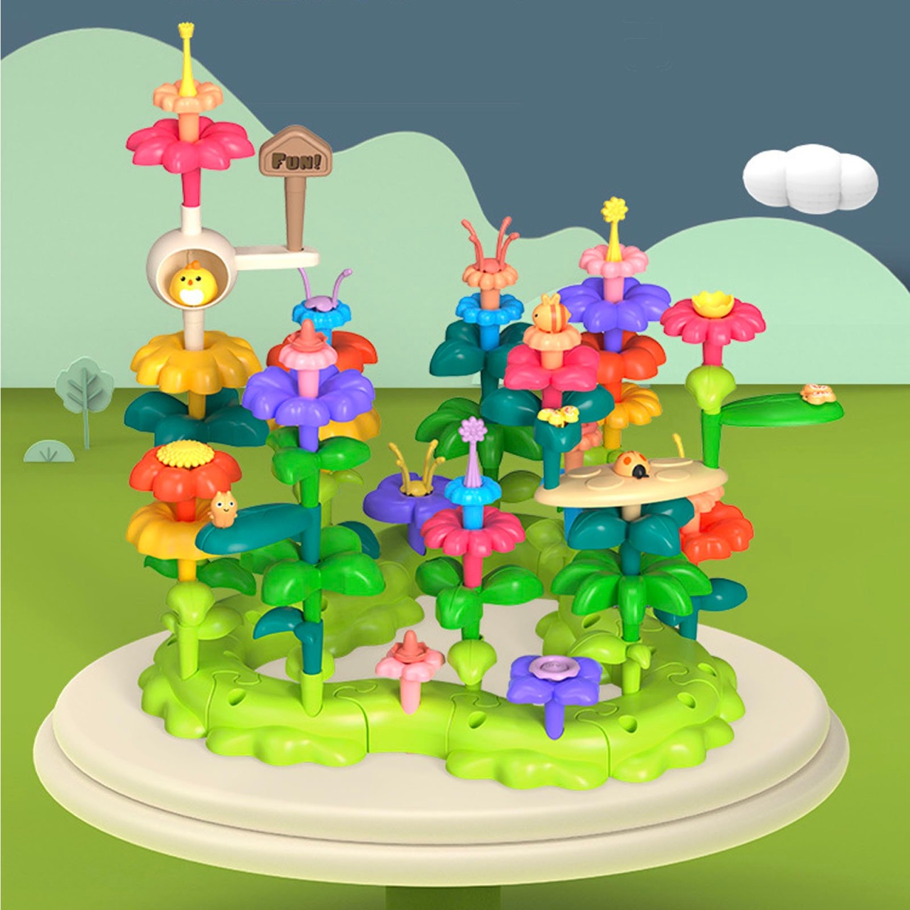 Joc creativ de construit STEM Gradina cu Flori, 93 piese - 1 | YEO