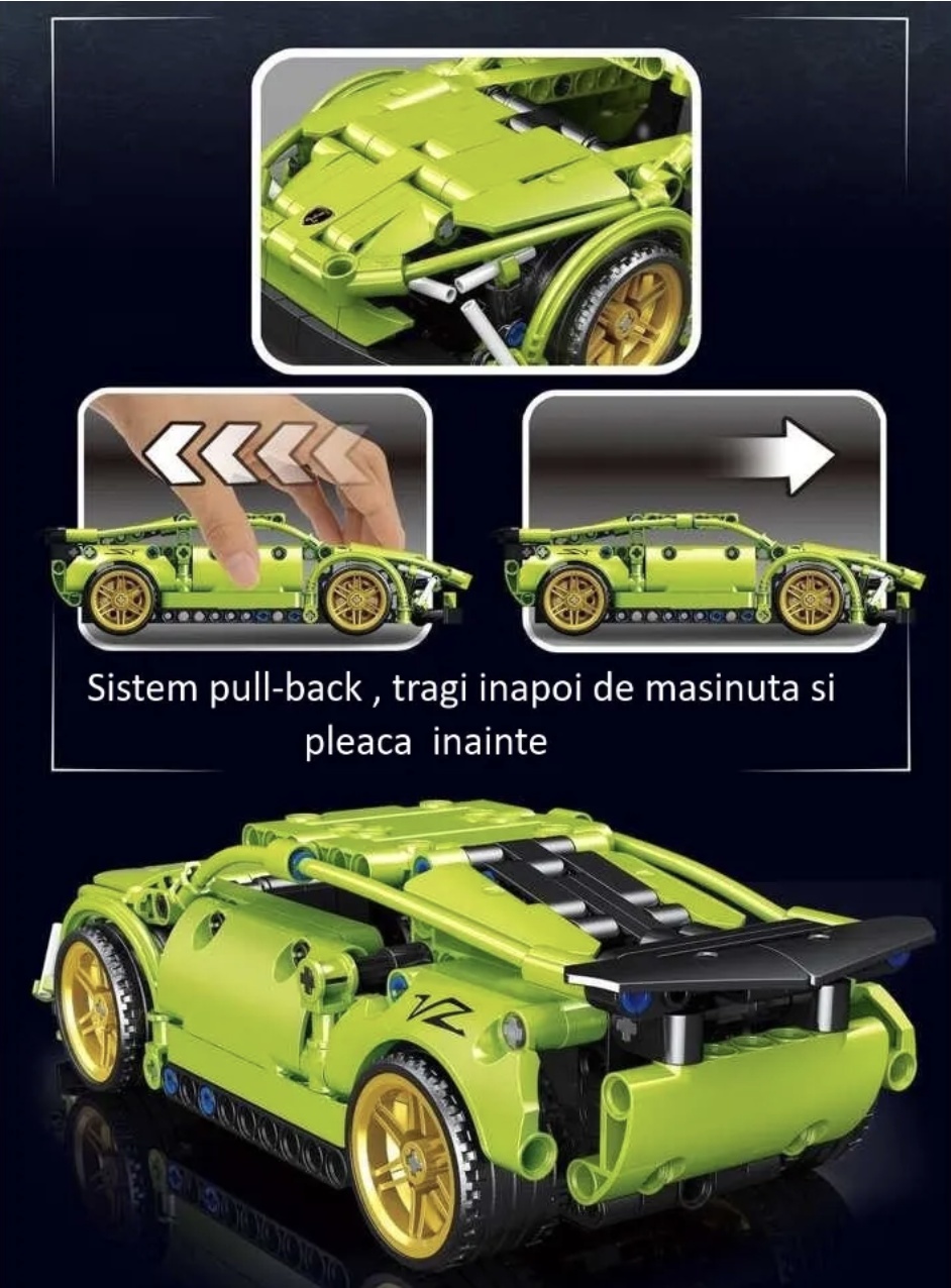 Joc de constructie Masina de curse verde 3822, 248 piese - 1 | YEO