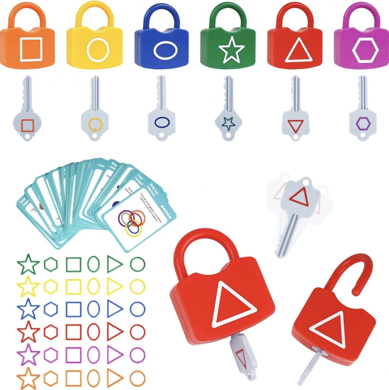 Joc Lacate Asociaza formele si culorile Shape Pairing Locks - 2 | YEO