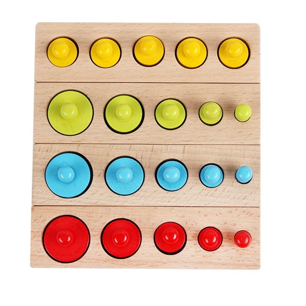 Joc Montessori de Invatare, 4 seturi cilindri color din lemn - 1 | YEO
