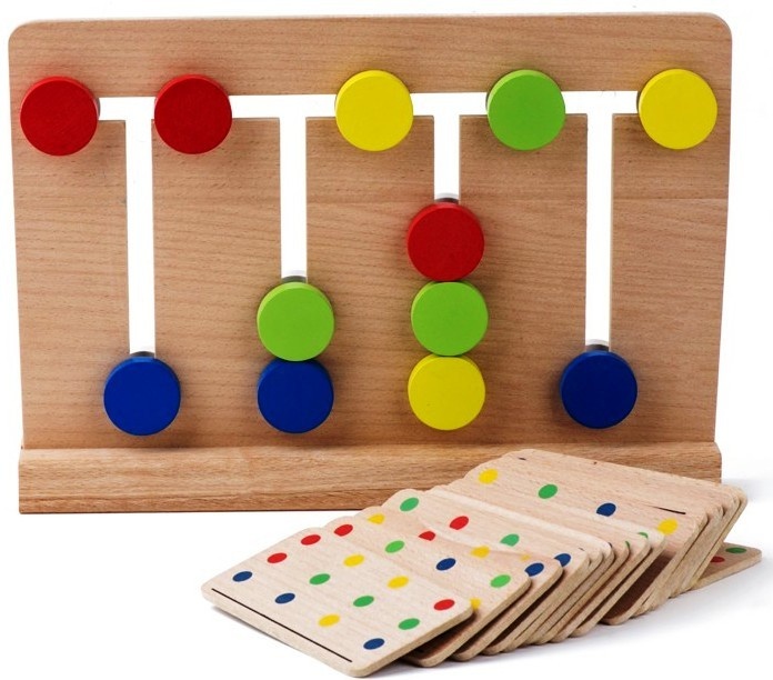 Joc Montessori Din Lemn Labirint Asociaza Culorile