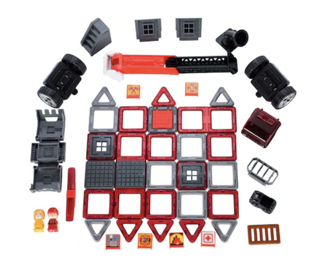 Joc STEM de constructie Magic Magnetic, Rescue Statia de pompieri, 50 piese magnetice - 1 | YEO