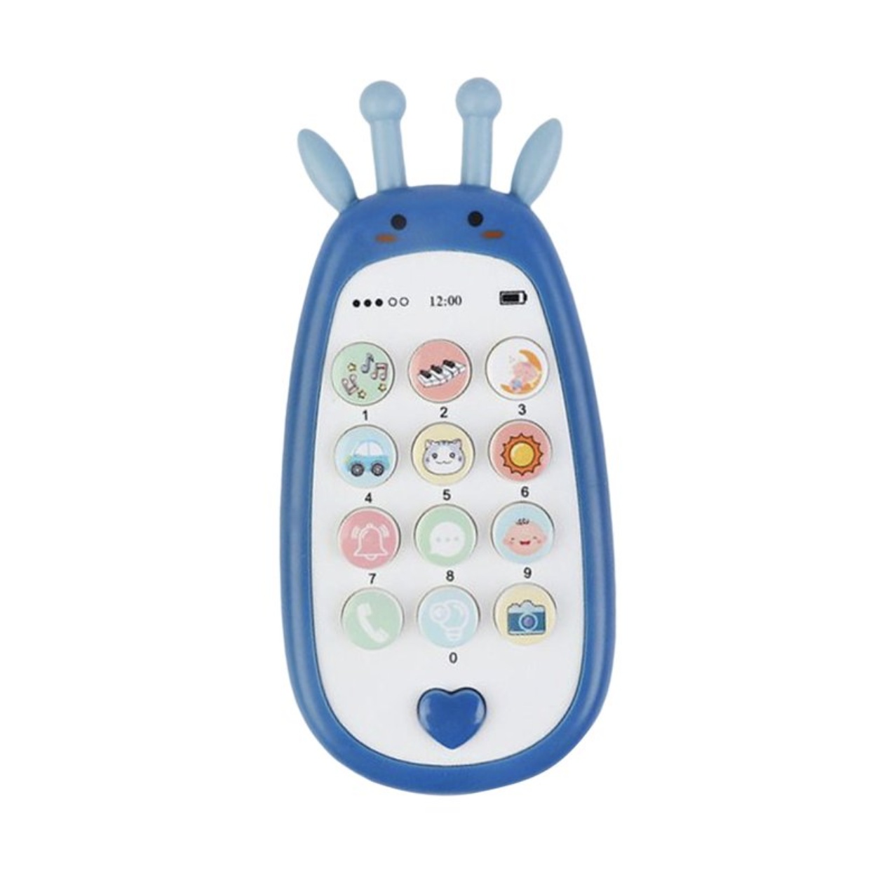 Jucarie 2 in 1 telefon cu jucarie de dentitie, girafa albastru - 1 | YEO