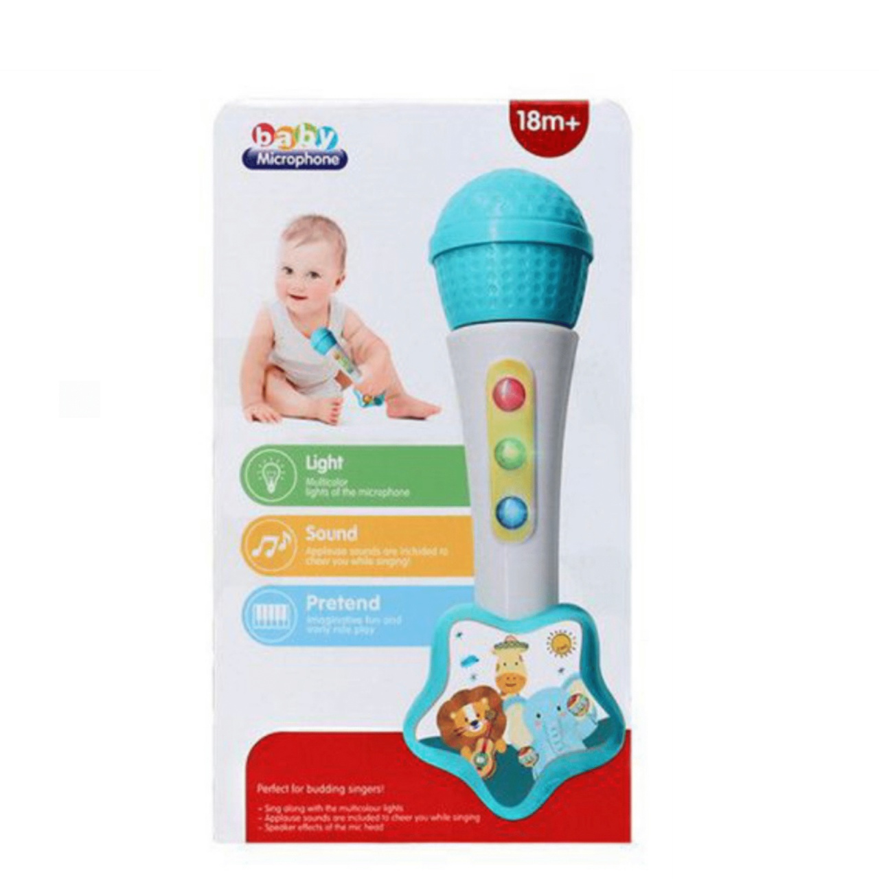 Jucarie microfon cu melodii, lumini, Animal Star