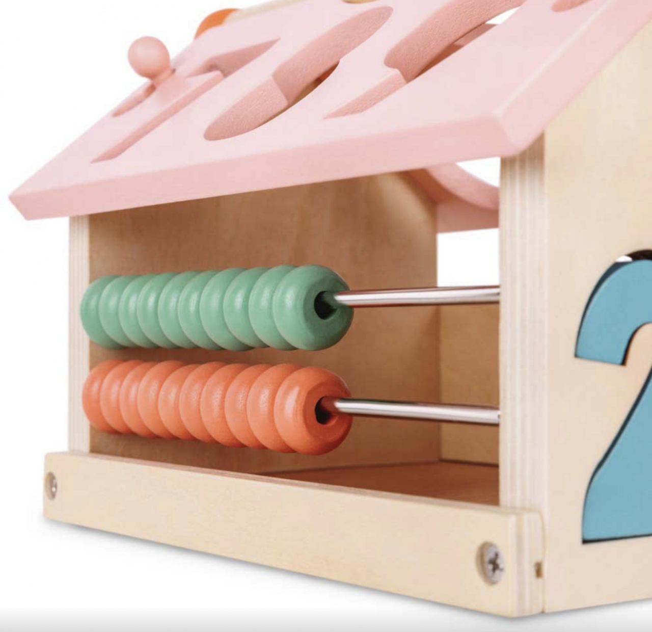 Jucarie multifunctionala Montessori Casuta Educativa cu abac si cifre de sortat - 2 | YEO