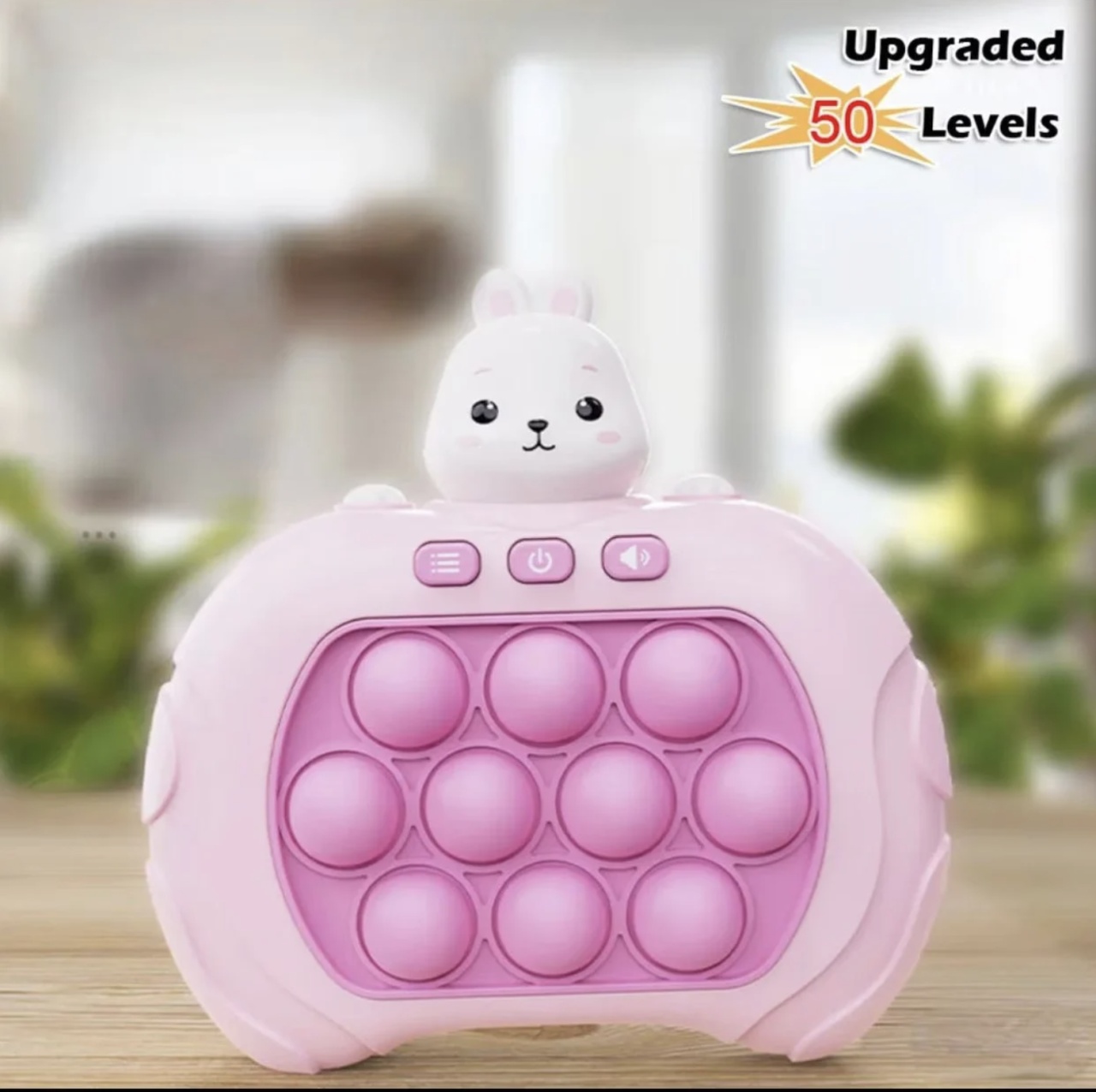 Jucarie senzoriala inteligenta Pop It cu lumini - Consola Interactiva Iepurasul roz - 3 | YEO