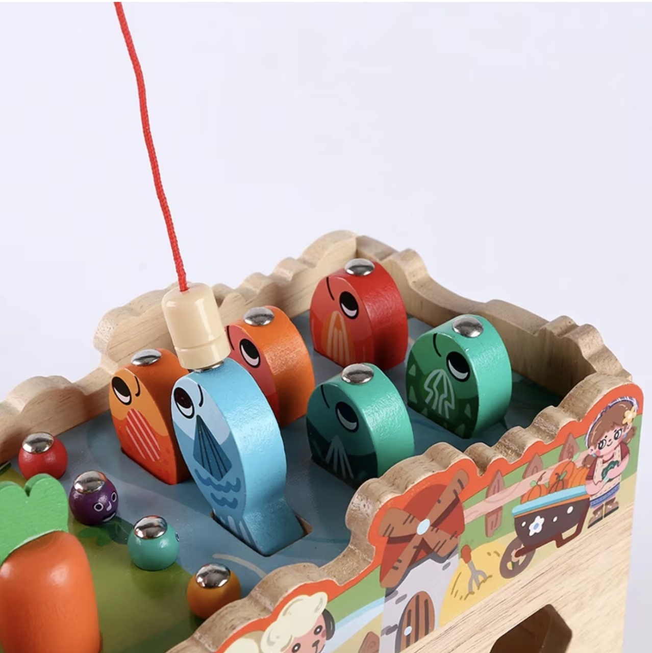 Masinuta cu activitati educative Montessori – Ferma, din lemn - 3 | YEO