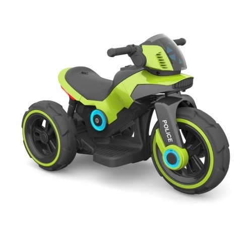 Motocicleta eléctrica pentru copii, doua motoare, acumulator 12V, cu muzica si lumini, verde