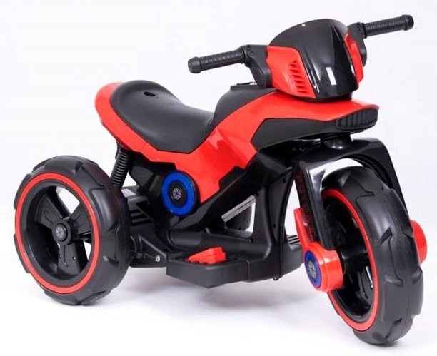 Motocicleta eléctrica pentru copii, doua motoare, acumulator 12V, cu muzica si lumini, rosu - 2 | YEO
