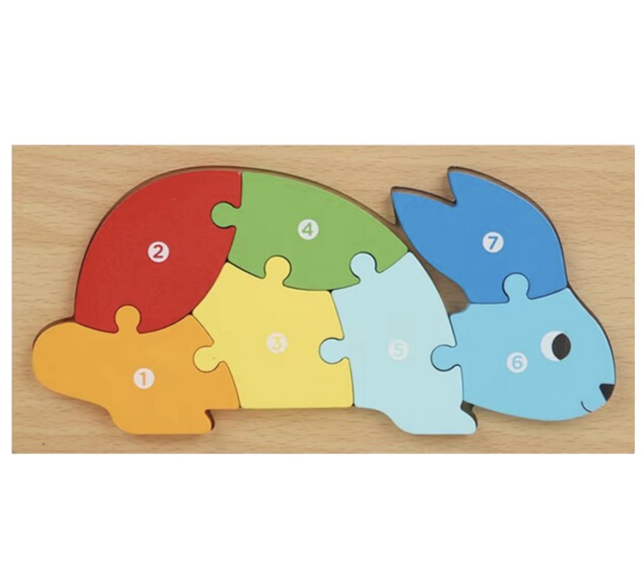 Puzzle Incastu cu animale, din lemn masiv – Piese Mari numerotate - 2 | YEO