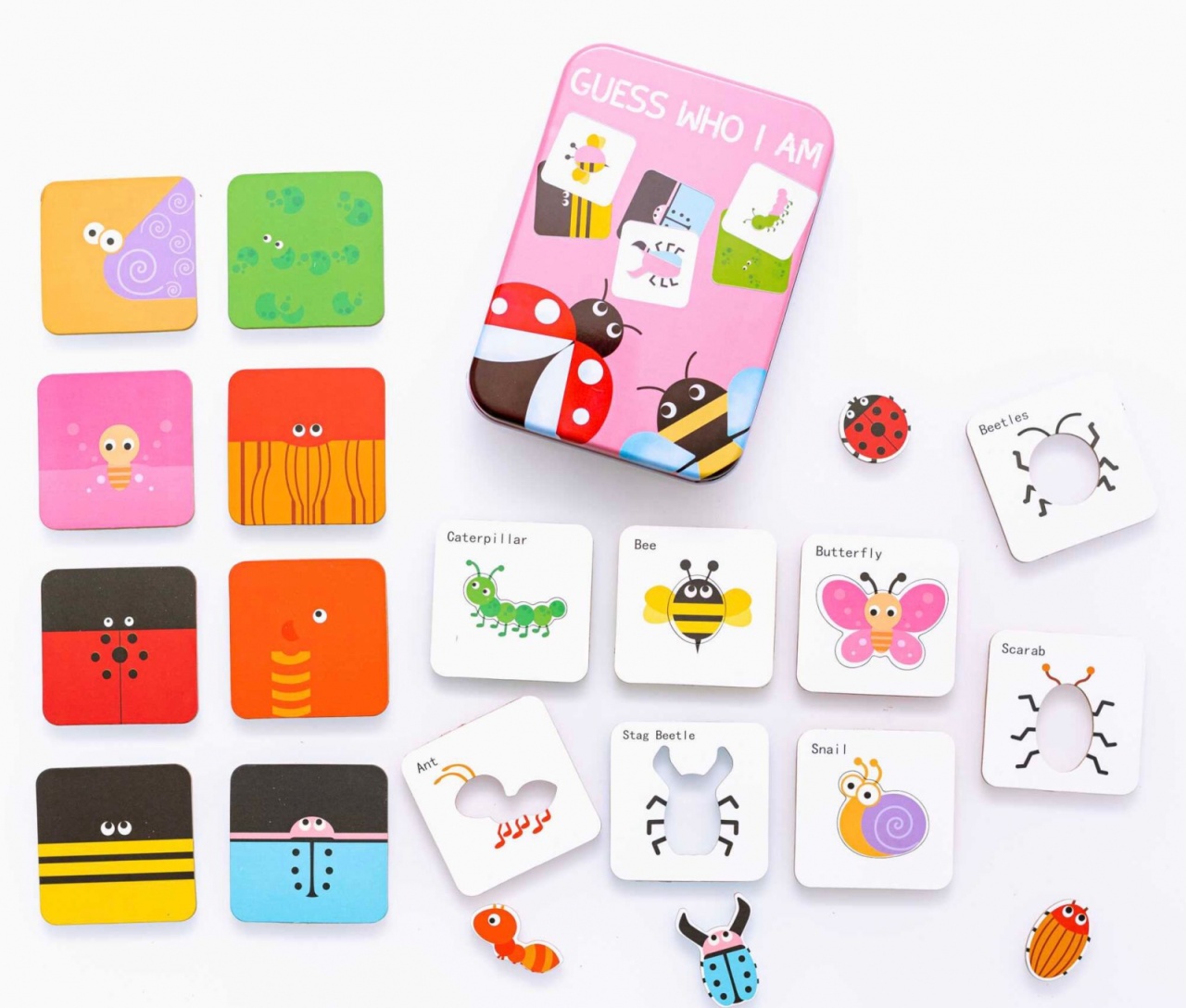 Puzzle si sabloane Insectele - Ghici cine sunt?, in cutie metalica - 1 | YEO