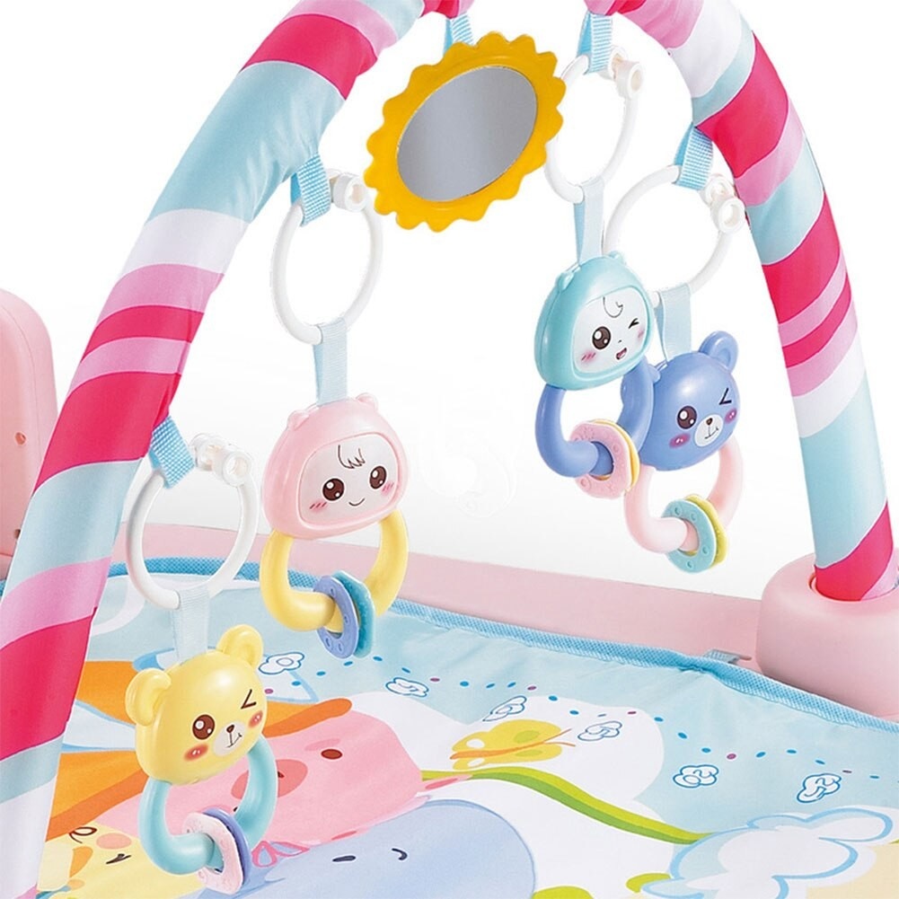 Saltea interactiva pentru gimnastica bebelusilor cu pian, roz - Krista® - 3 | YEO