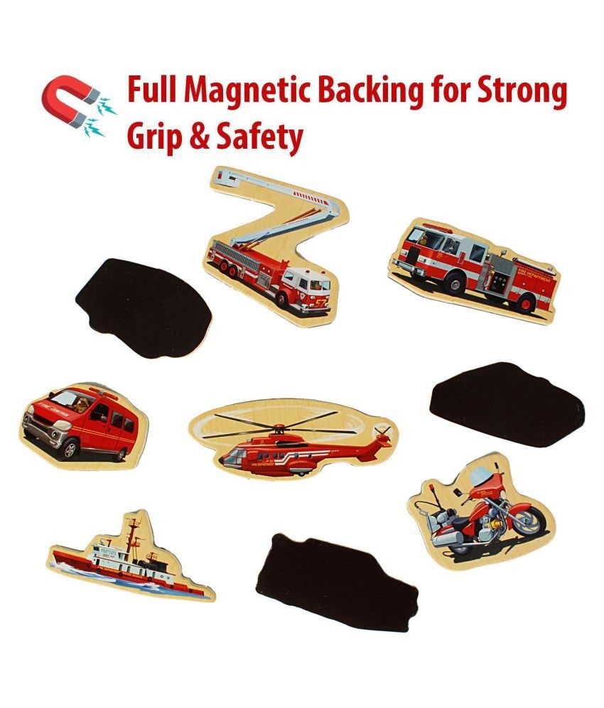 Set 23 piese magnetice din lemn, cu ilustratii grafice mijloace de transport - 3 | YEO