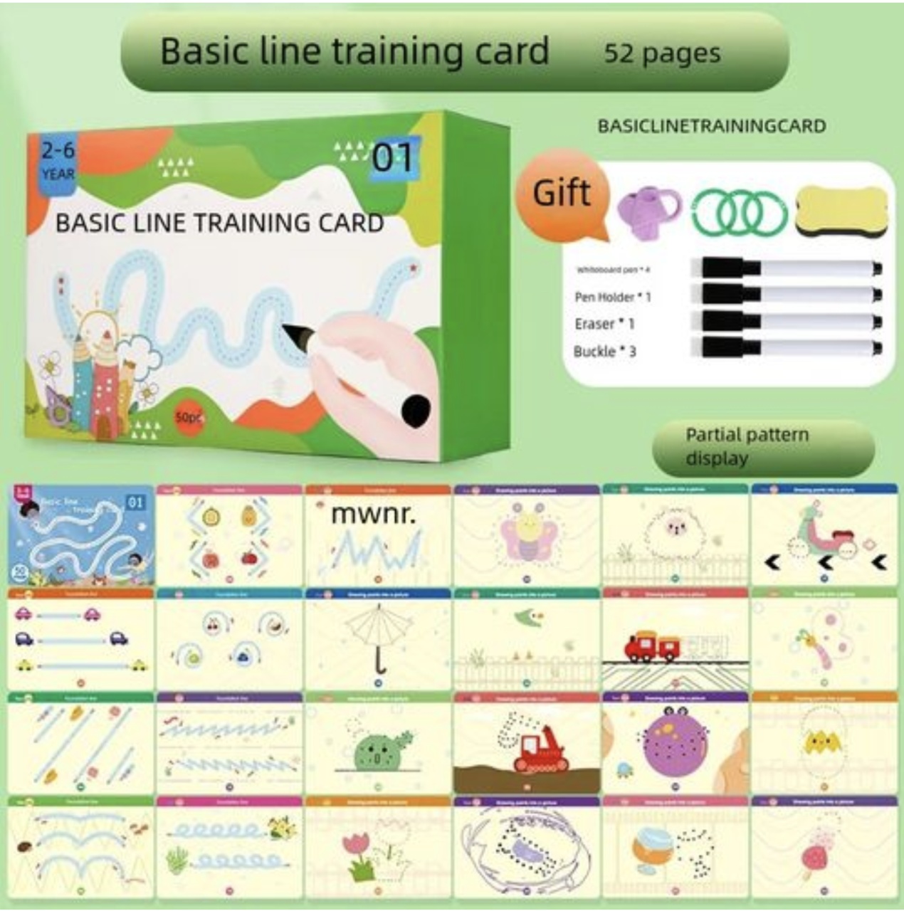 Set 50 cartonase reutilizabile pentru invatarea scrierii de mana si a desenului - 2 | YEO