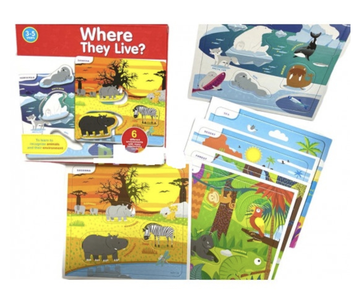 Set 6 puzzle Habitatul animalelor - Unde traiesc? - 1 | YEO