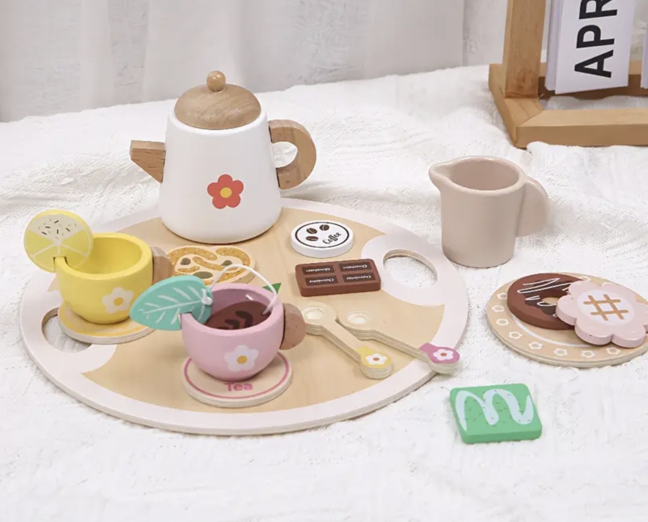 Set de ceai Montessori, din lemn, natur - 2 | YEO