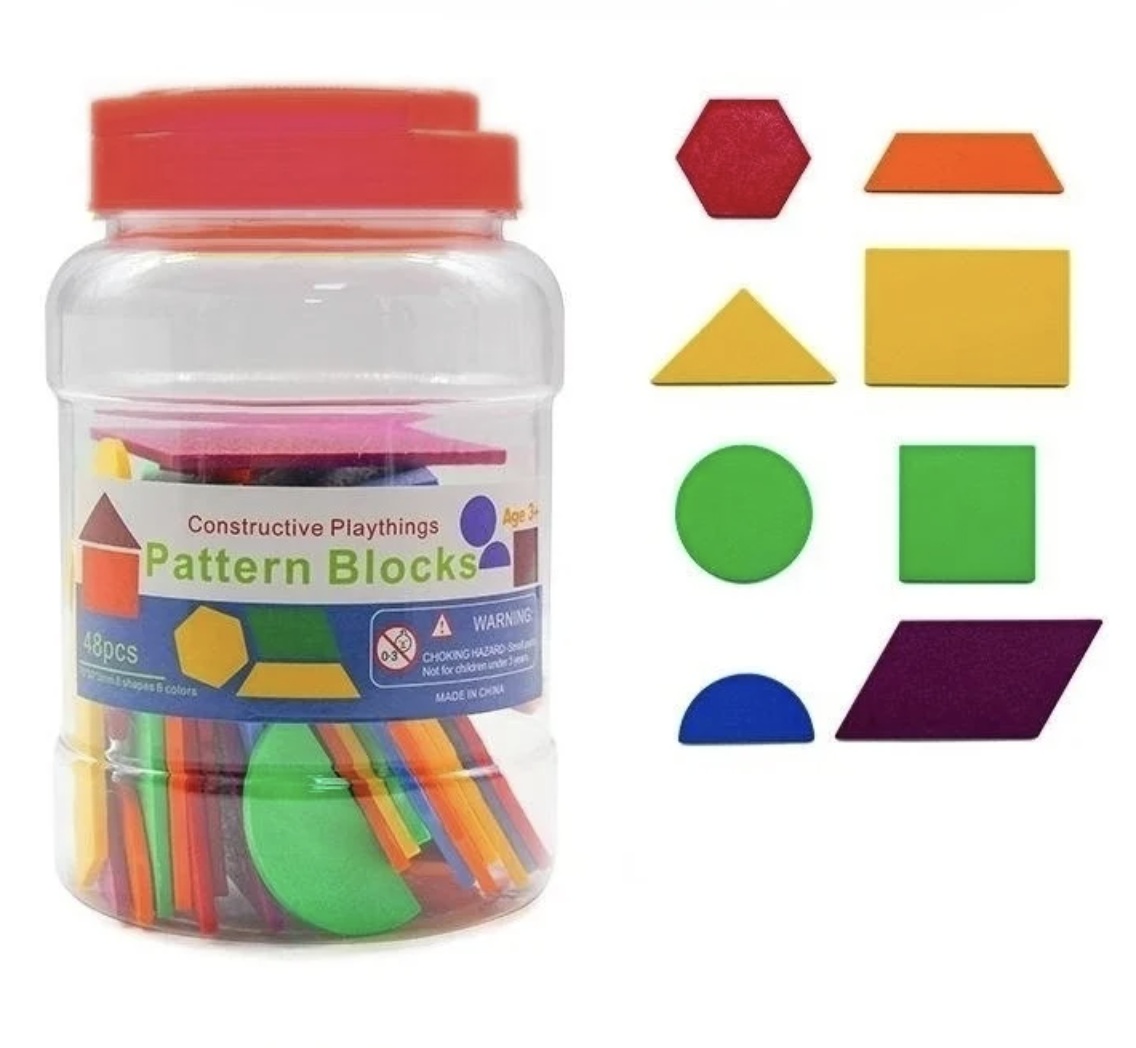 Set la Borcan cu 48 Forme Geometrice din Plastic – Activități Educative - 3 | YEO