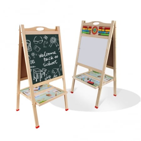 Tabla Sevalet, Cu Doua Fete, cu abac si ceas, 70 cm, din lemn