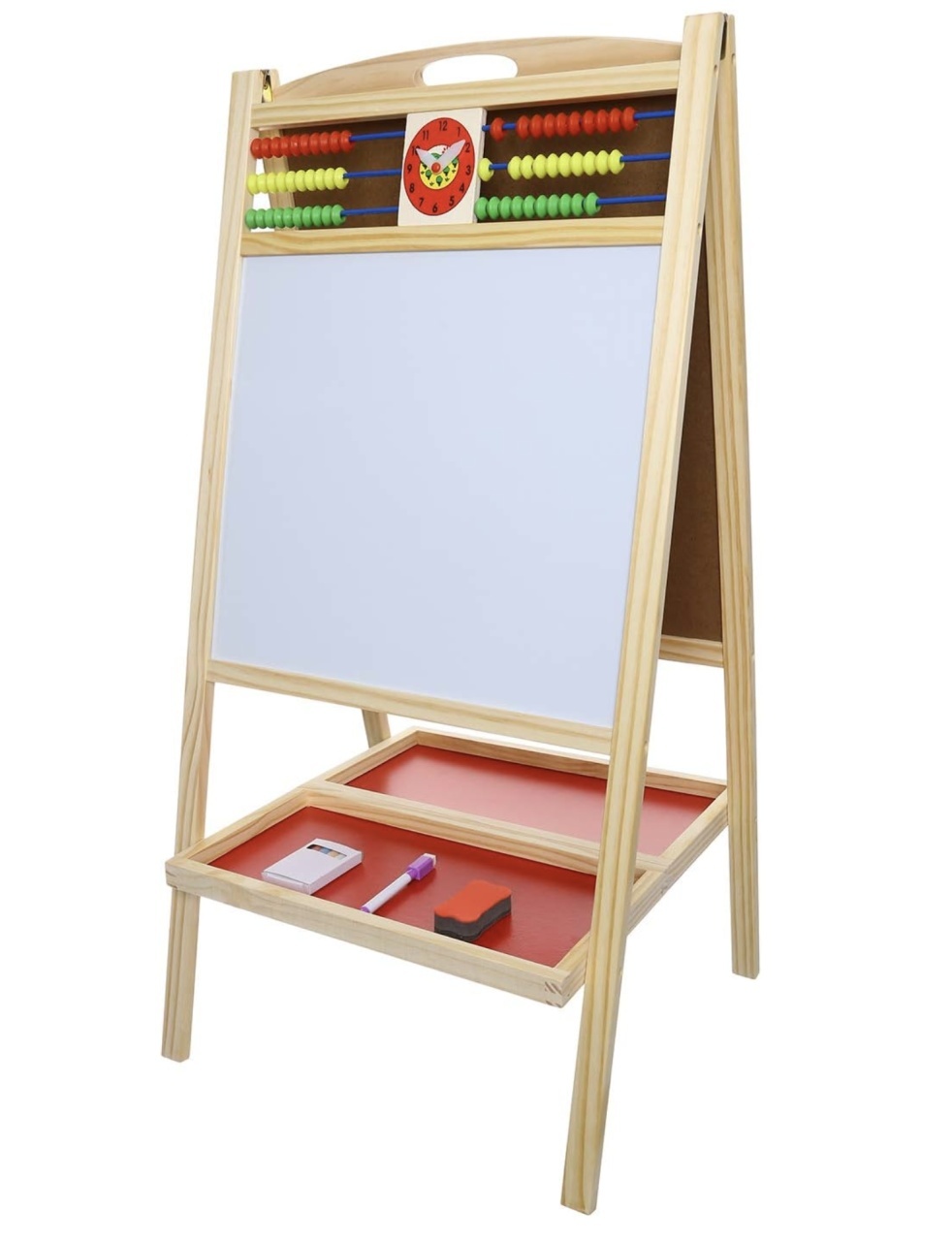 Tabla Sevalet, Cu Doua Fete, cu abac si ceas, Cangur, 90 cm, din lemn - 3 | YEO