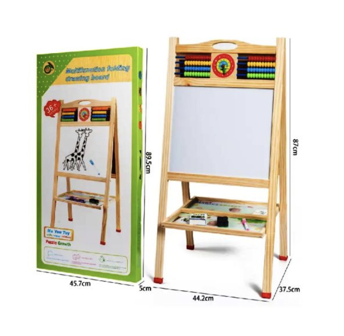 Tabla Sevalet, Cu Doua Fete, cu abac si ceas, D002, 90 cm, din lemn - 1 | YEO