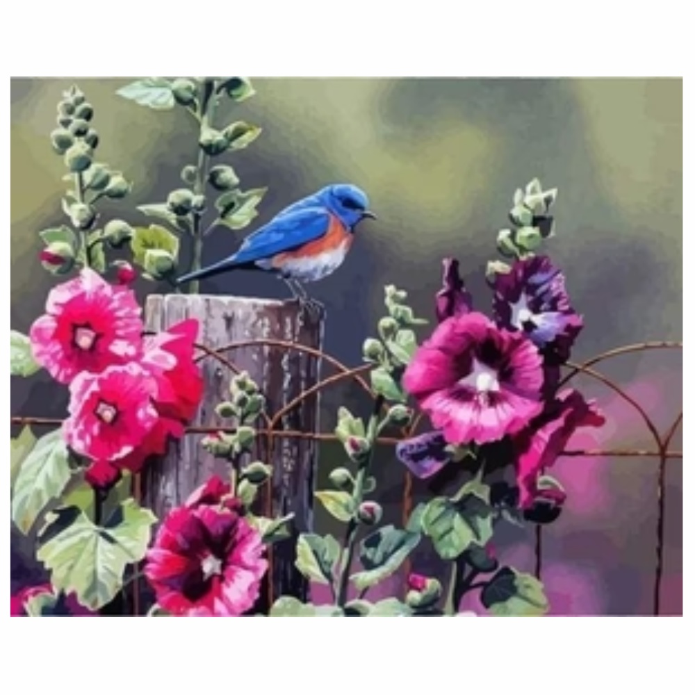 Tablou B19-31478 Goblen Diamante rotunde, 50 x 40 cm, Bluebird Salia in gradina cu flori