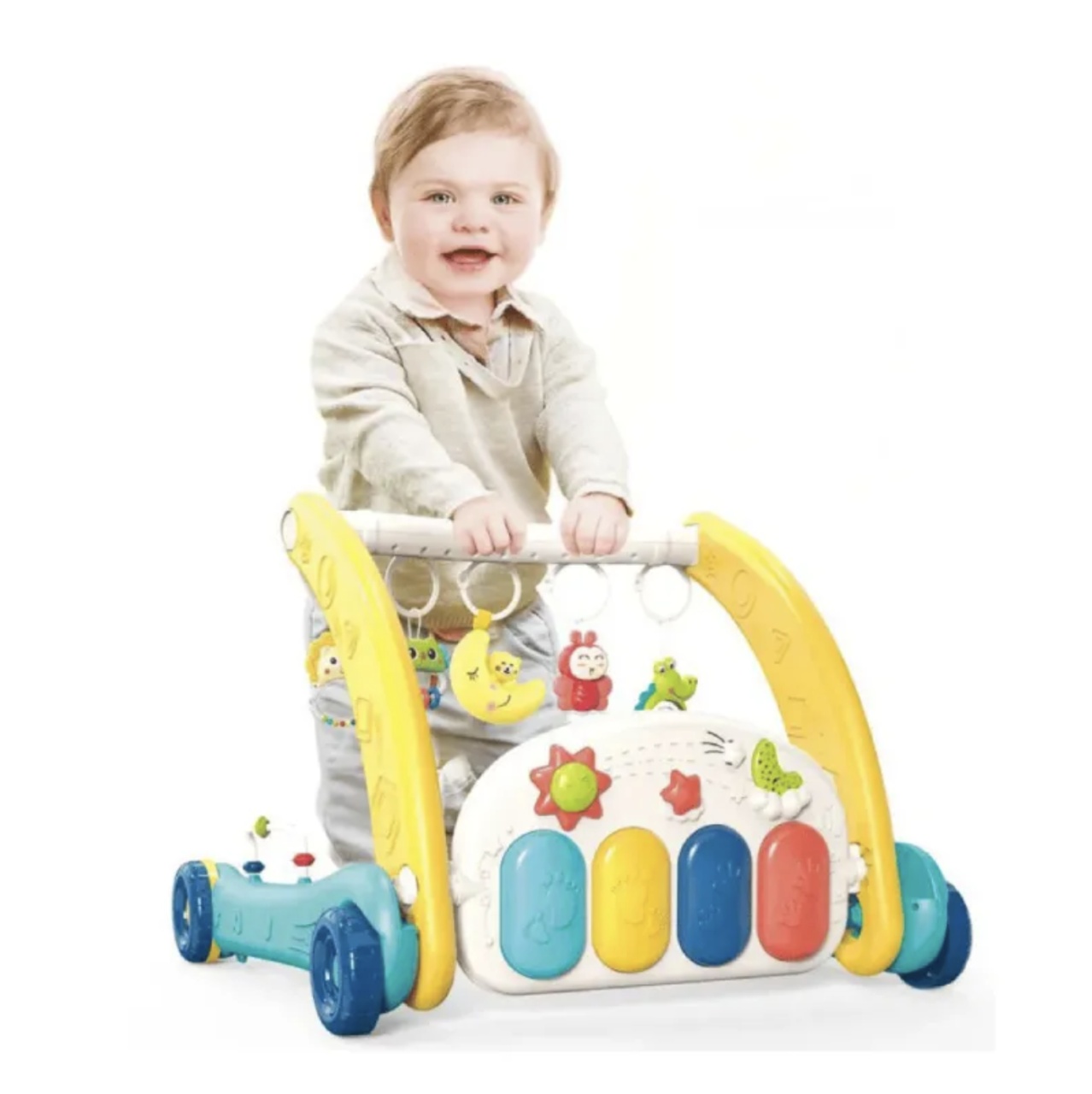 Antemergator si saltea de joaca Baby Walker 3 in 1 pentru bebelusi, verde - 1 | YEO
