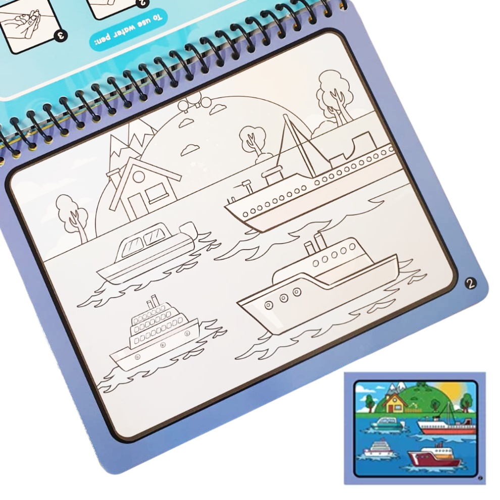 Carte magica de colorat cu apa, reutilizabila, Lumea Oceanelor Atlantida - 2 | YEO