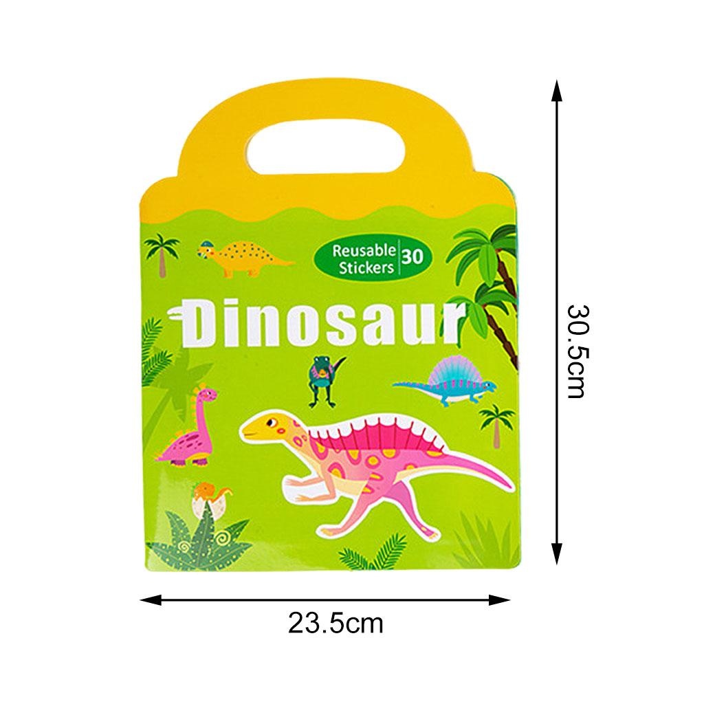 Carte magnetica cu 30 stickere reutilizabile, Dinozaurii si lumea Jurasikului - 3 | YEO