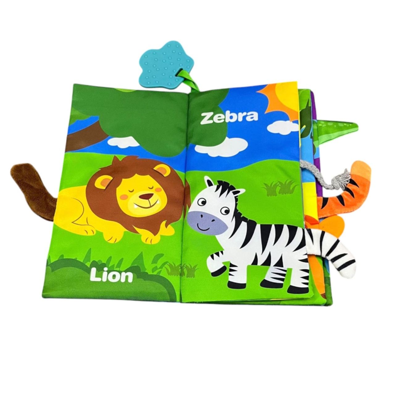 Carte textila senzoriala bebe, Animalele din Jungla - 3 | YEO
