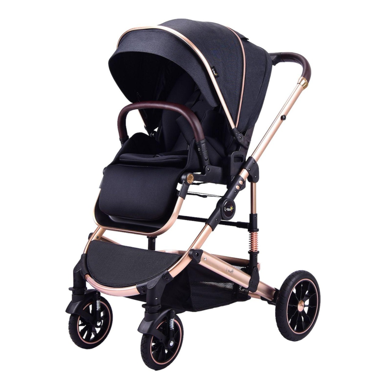 Carucior 2 in 1 transformabil, reversibil, pliabil, F3 Luxury Black - 2 | YEO