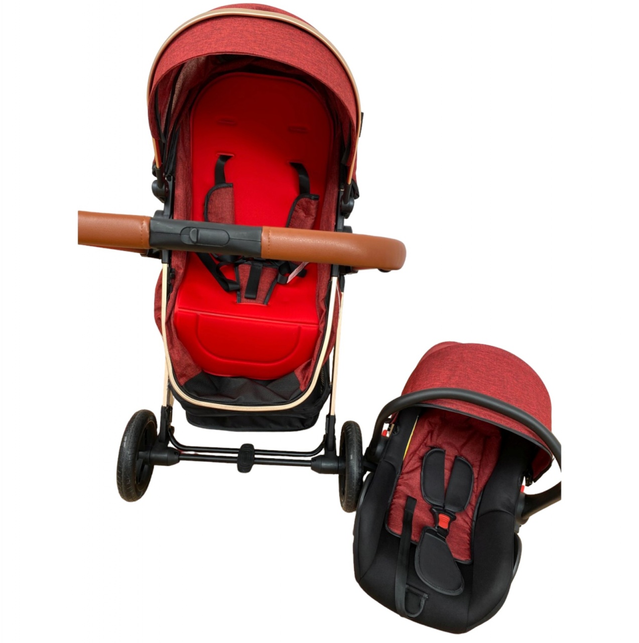Carucior 3 in 1 transformabil landou-sport, scoica 508P Rosu - 2 | YEO