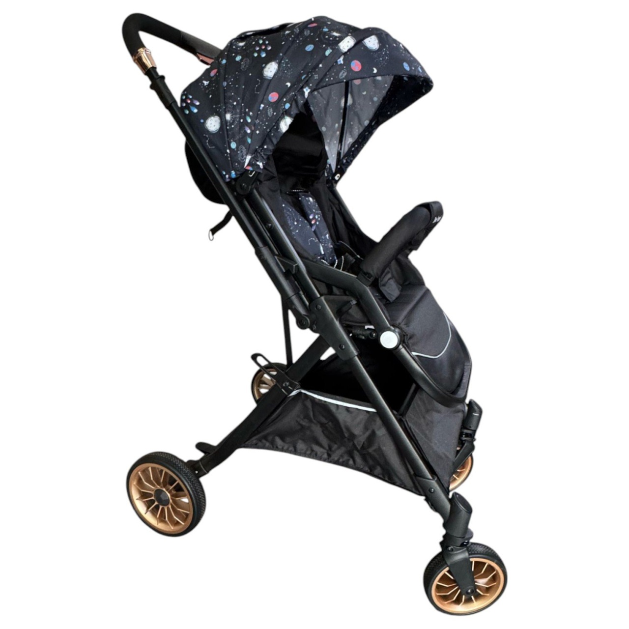 Carucior sport, cu maner reversibil, pliabil si troler, T700 For Angel, Negru cu imprimeu - 1 | YEO