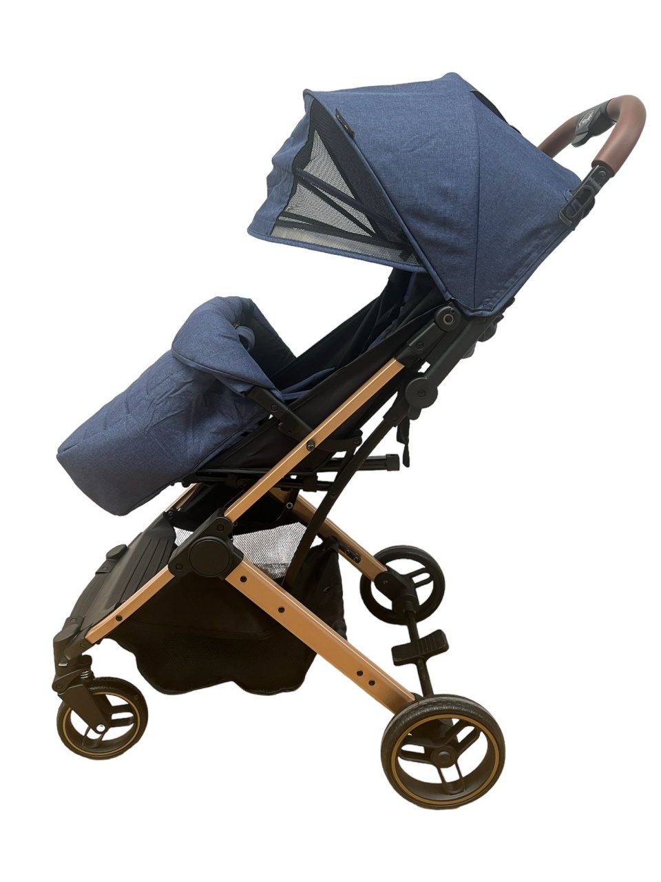 Carucior sport pliabil, tip troller, cu suspensii si husa picioare, C9 Albastru