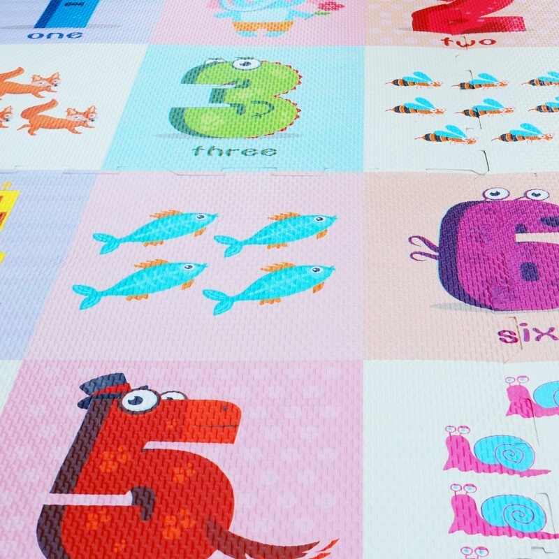 Covor puzzle EVA piese mari - Cifre si animale - 4 | YEO
