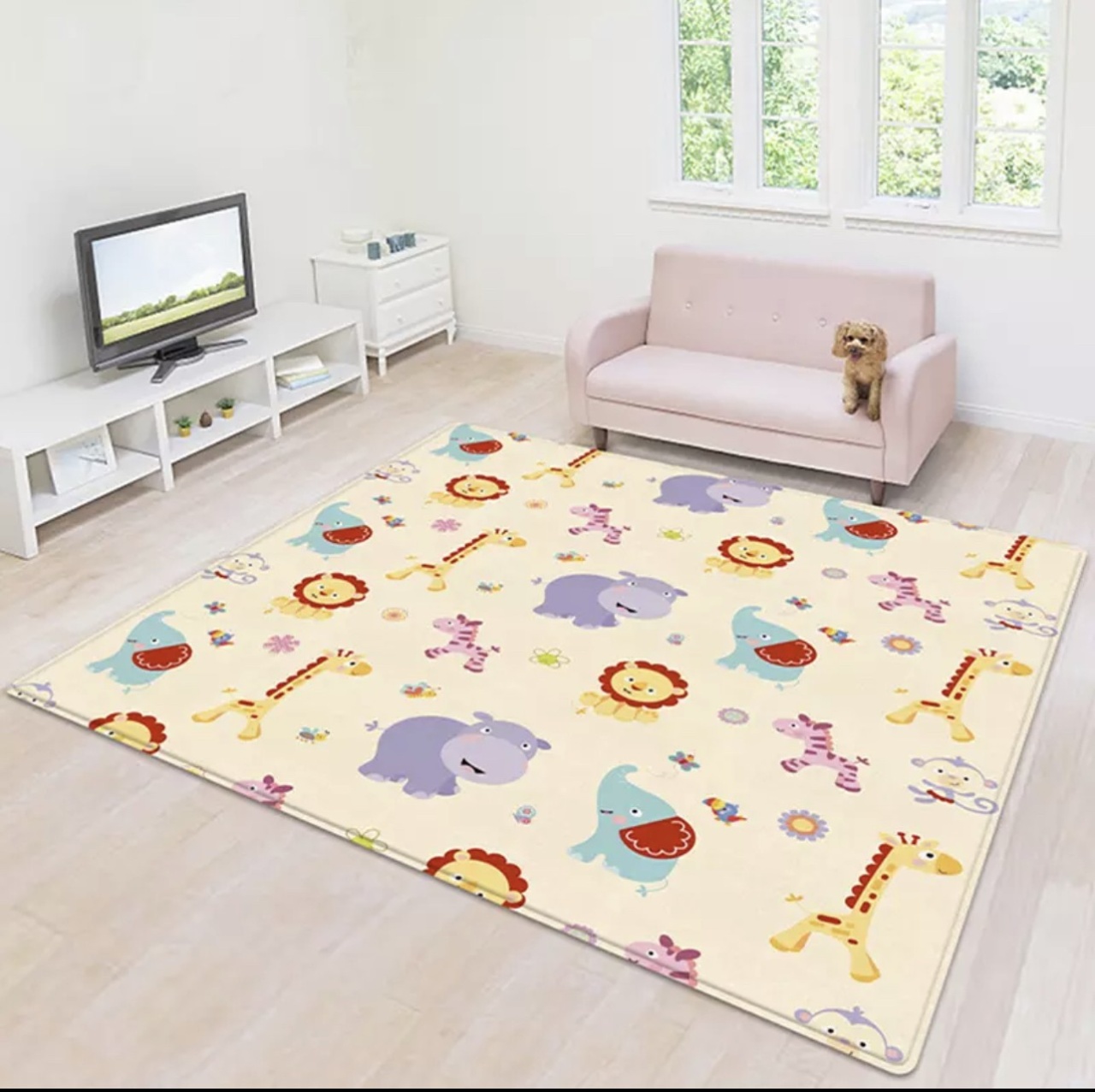 Covor Termoizolant Gros, Happy Jungle, 200 x 180 x 1 cm, cu Doua Fete - 3 | YEO