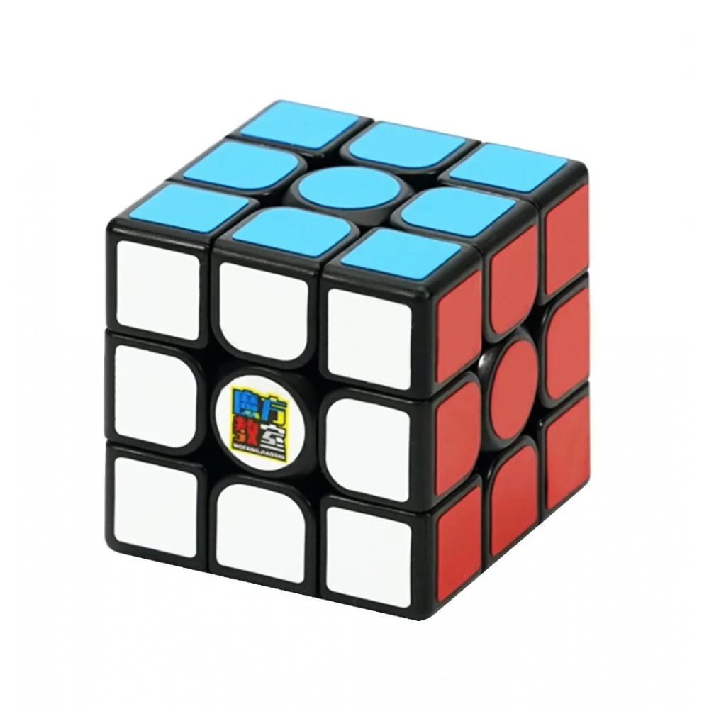 Cub mecanic 3x3x3, 3M Moyu Magnetic Black Line, cu arc, de viteza Speedcube