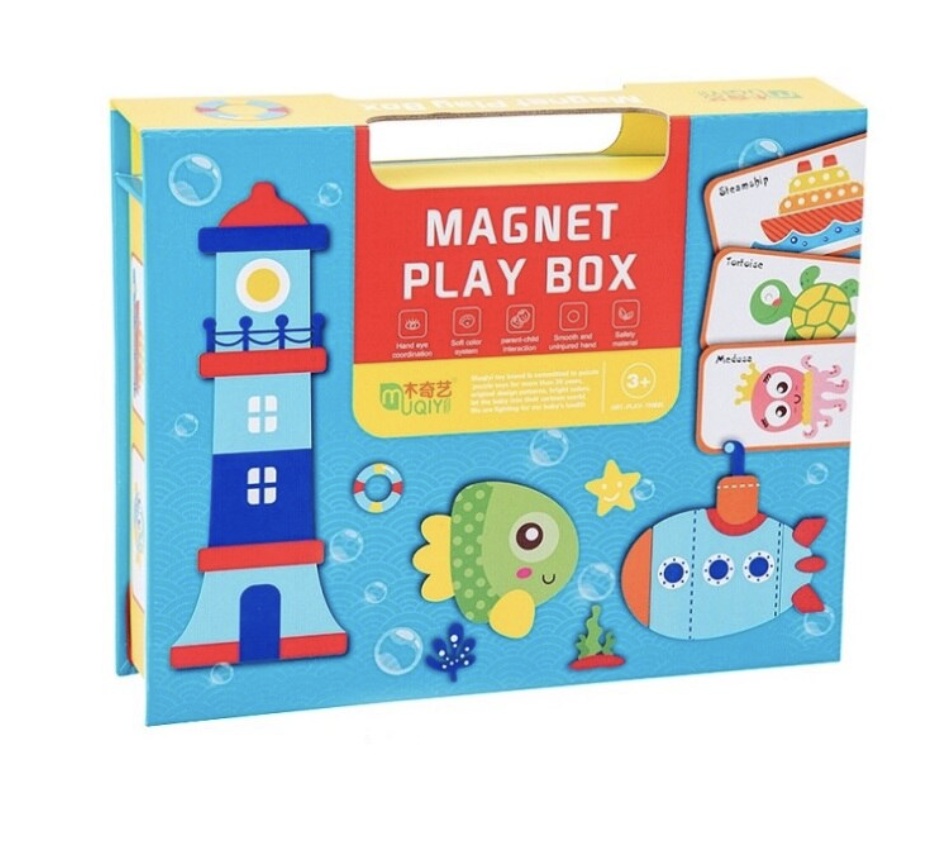 Cutie bleu cu piese Puzzle magnetic Oceanul