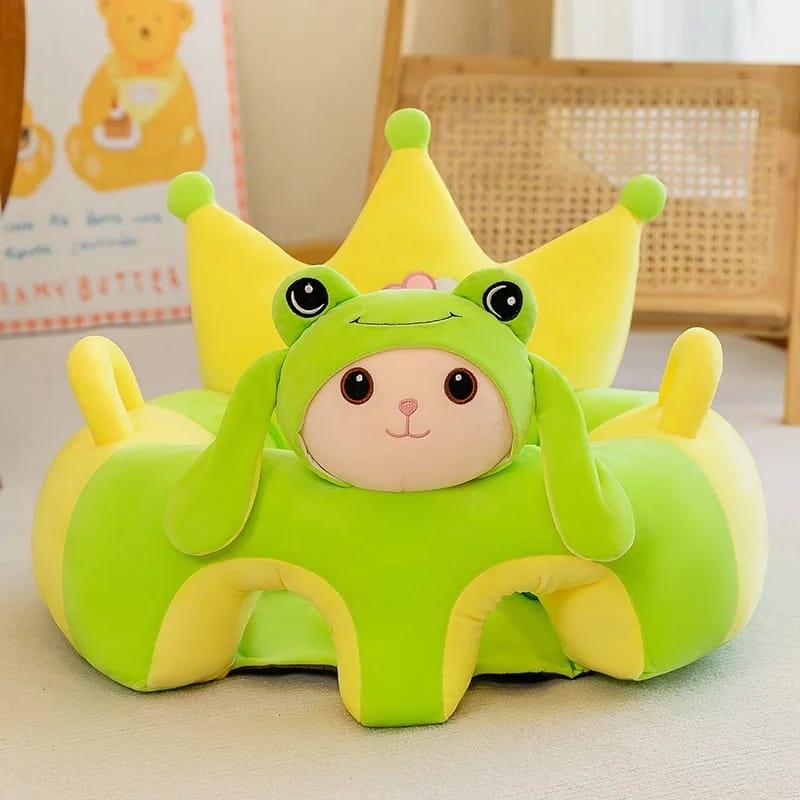 Fotoliu bebe cu spatar si suport de picioare Royal Crown Baby Frog, Broscuta verde - 1 | YEO
