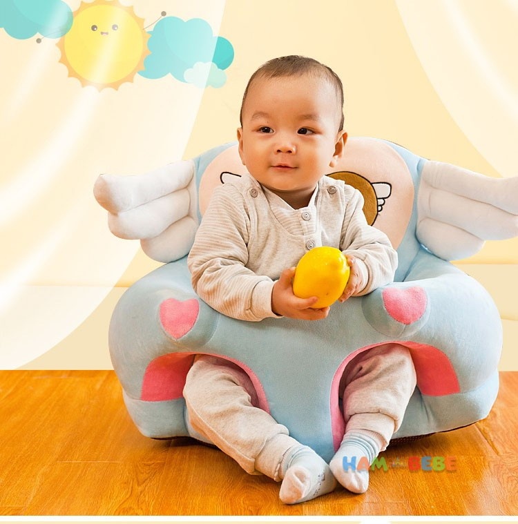 Fotoliu pentru bebe din plus cu spatar si suport de picioare - Ingeras bleu - 1 | YEO